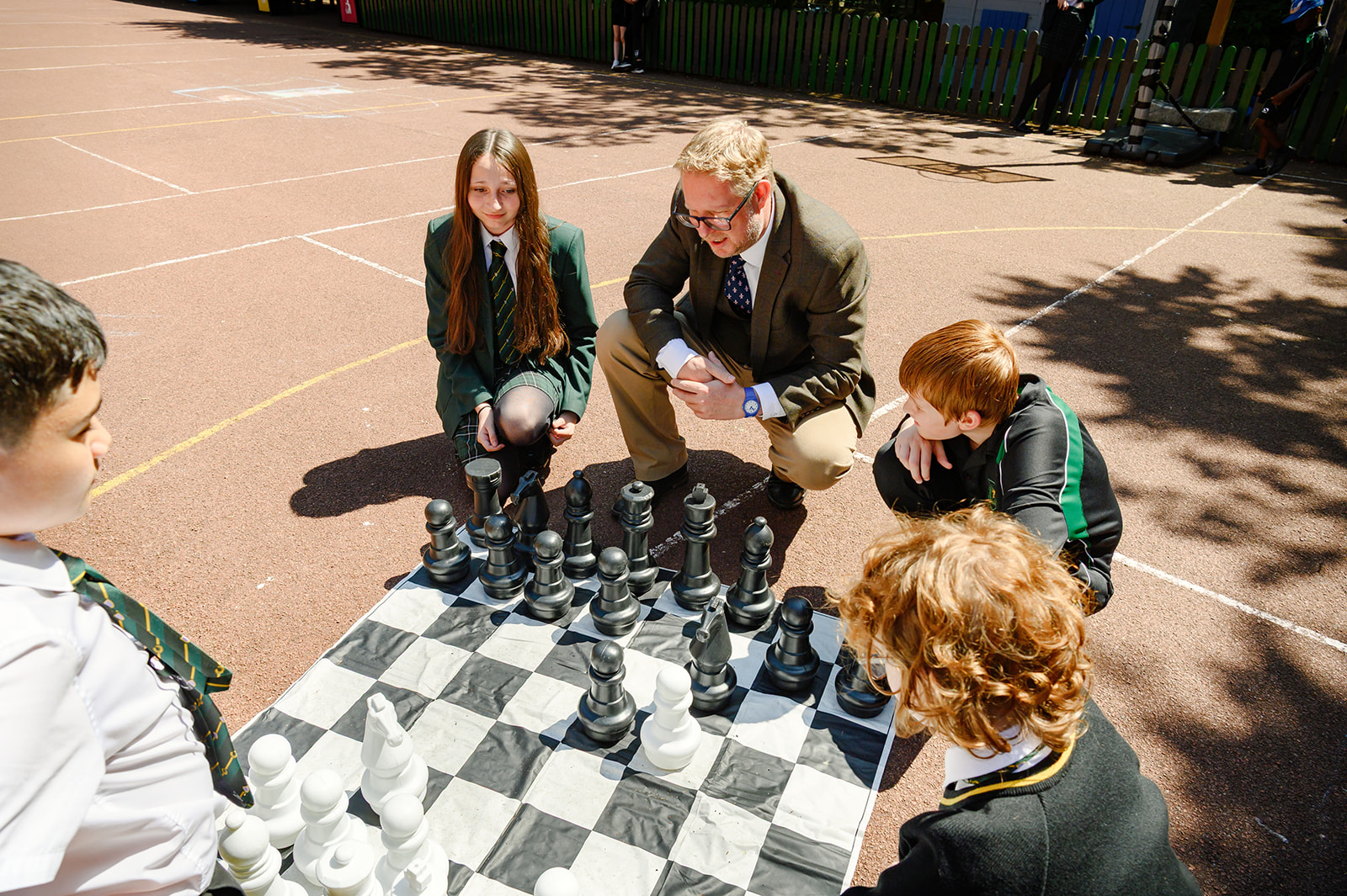 Students playing chess