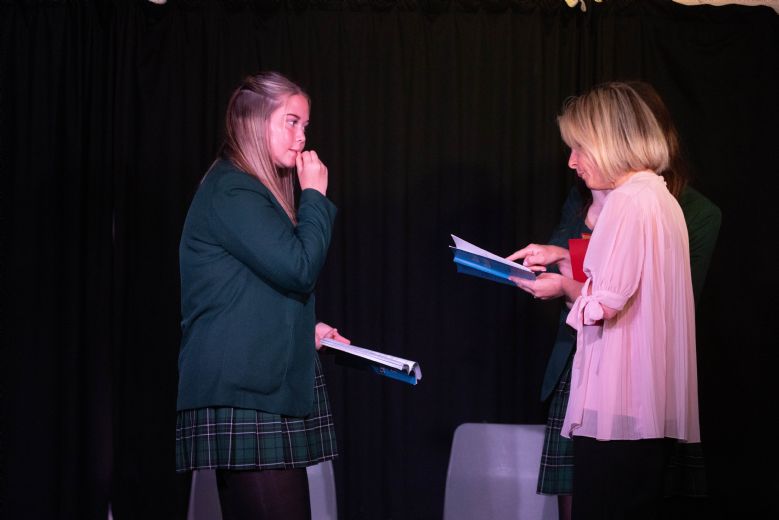 Senior children taking part in GCSE drama 